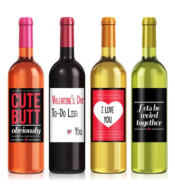 Funny Valentine Wine Label Set