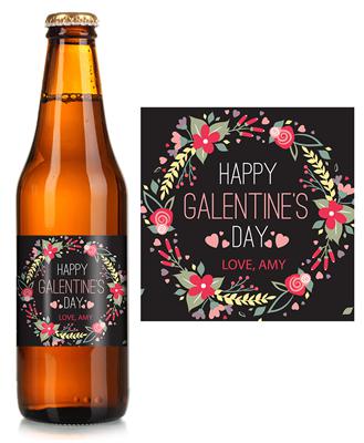 Galentines Floral Beer Label