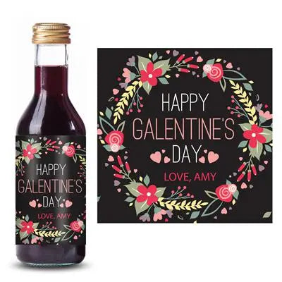 Galentines Floral Mini Wine Label