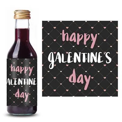 Galentines Pink Black Mini Wine Label