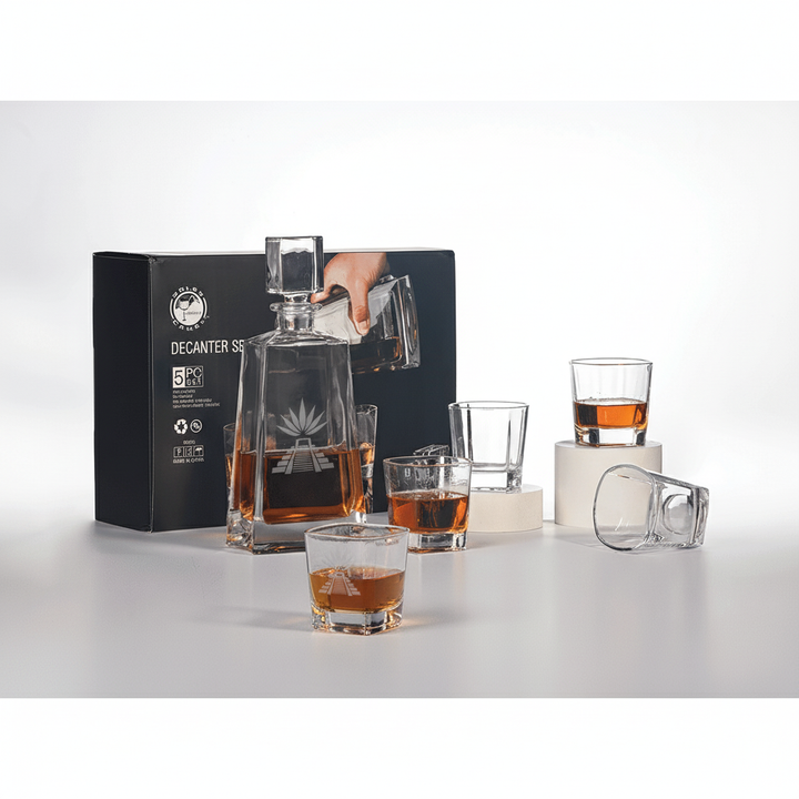 Tequila Decanter Gift Set with 4 Shot Glasses – Custom Engraved
