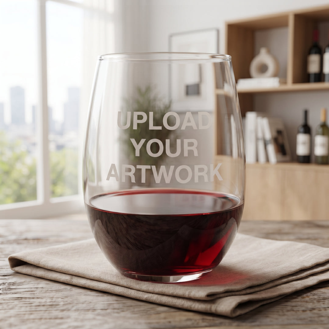 Create Your Own 21oz Stemless Wine Glass – Custom Laser Etched Design