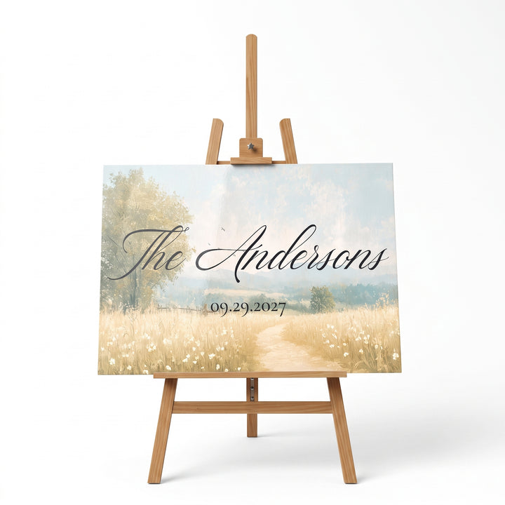 Rustic Wedding Welcome Sign, Personalized Reception Sign, Countryside Wedding Decor, Custom Acrylic Sign