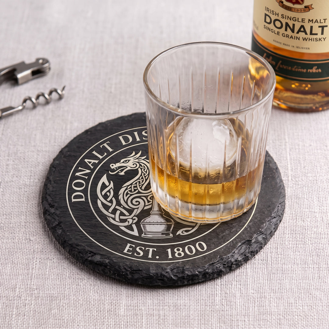 Custom Logo Slate Coaster – Corporate Gift & Branded Swag