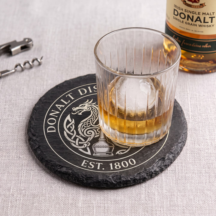Custom Logo Slate Coaster – Corporate Gift & Branded Swag
