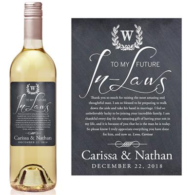 Gifts for In Laws from Bride Chalkboard Wine Label
