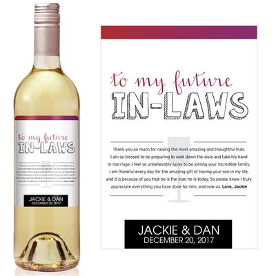 Gifts for In Laws from Bride Wine Label
