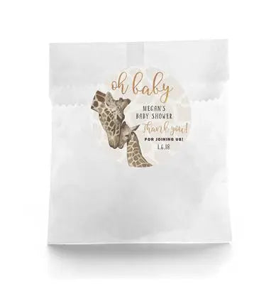 Giraffe Baby Shower Favor Labels