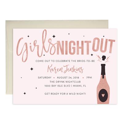 Girls Night Out Bachelorette Party Invitations