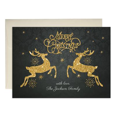 Glitter Deer Holiday Cards