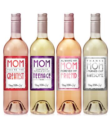 Glitter Mother's Day Wine Label Set