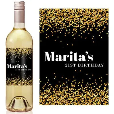 Glitter Spill Wine Label