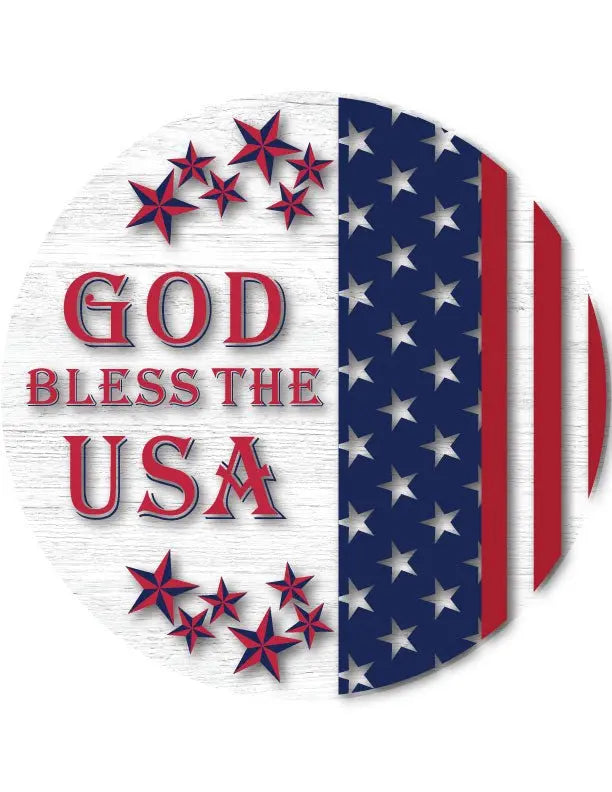 God Bless USA House Front Door Sign iCustomLabel