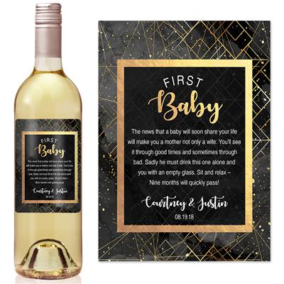 Gold Baby Milestone Wine Label