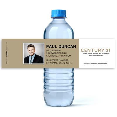 Gold Century 21 Water Bottle Labels