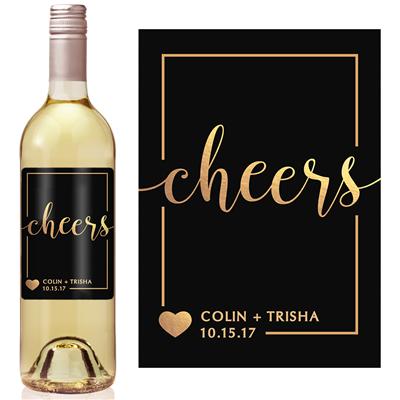 Gold Cheers Wine Label