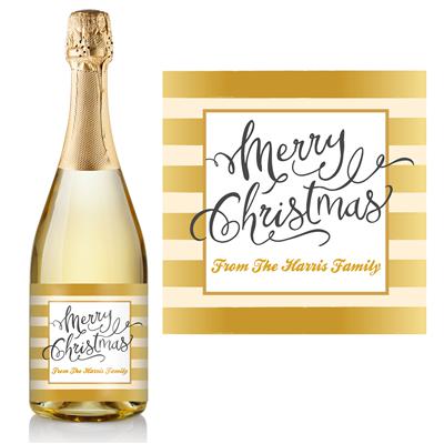 Gold Christmas Champagne Label