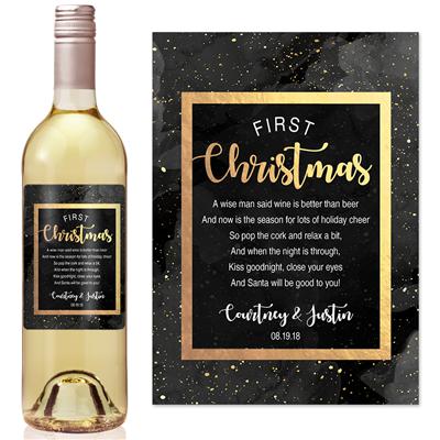 Gold Christmas Milestone Wine Label