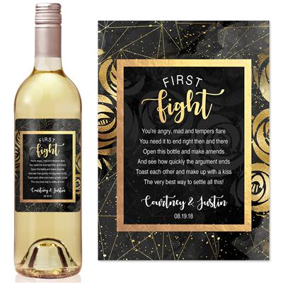 Gold First Fight Milestone Wine Label