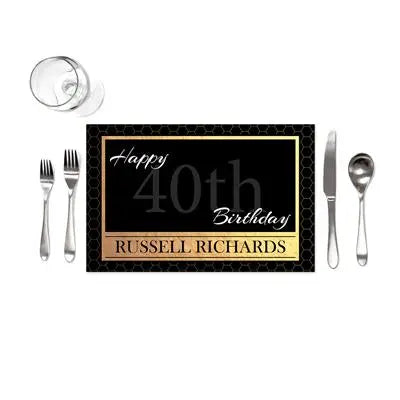 Gold Geometric Birthday Placemats