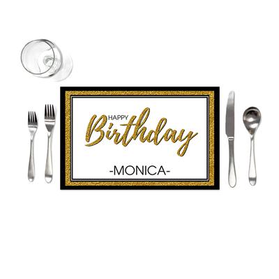 Gold Glitter Birthday Placemats