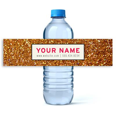 Gold Glitter Wedding Planner Water Bottle Labels