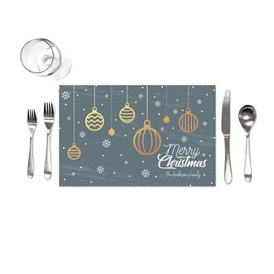 Gold Ornaments Christmas Placemats