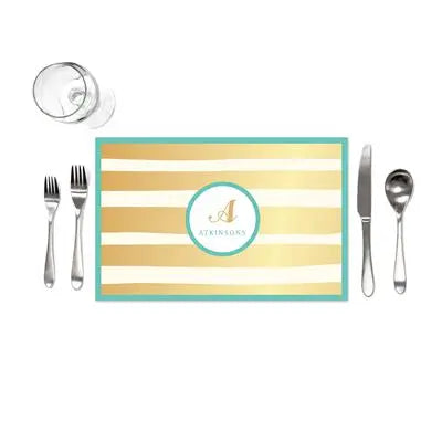 Gold Paint Stripes Placemats