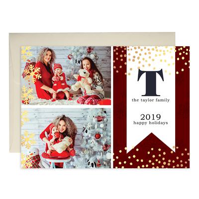 Gold Snowflakes Holiday Cards