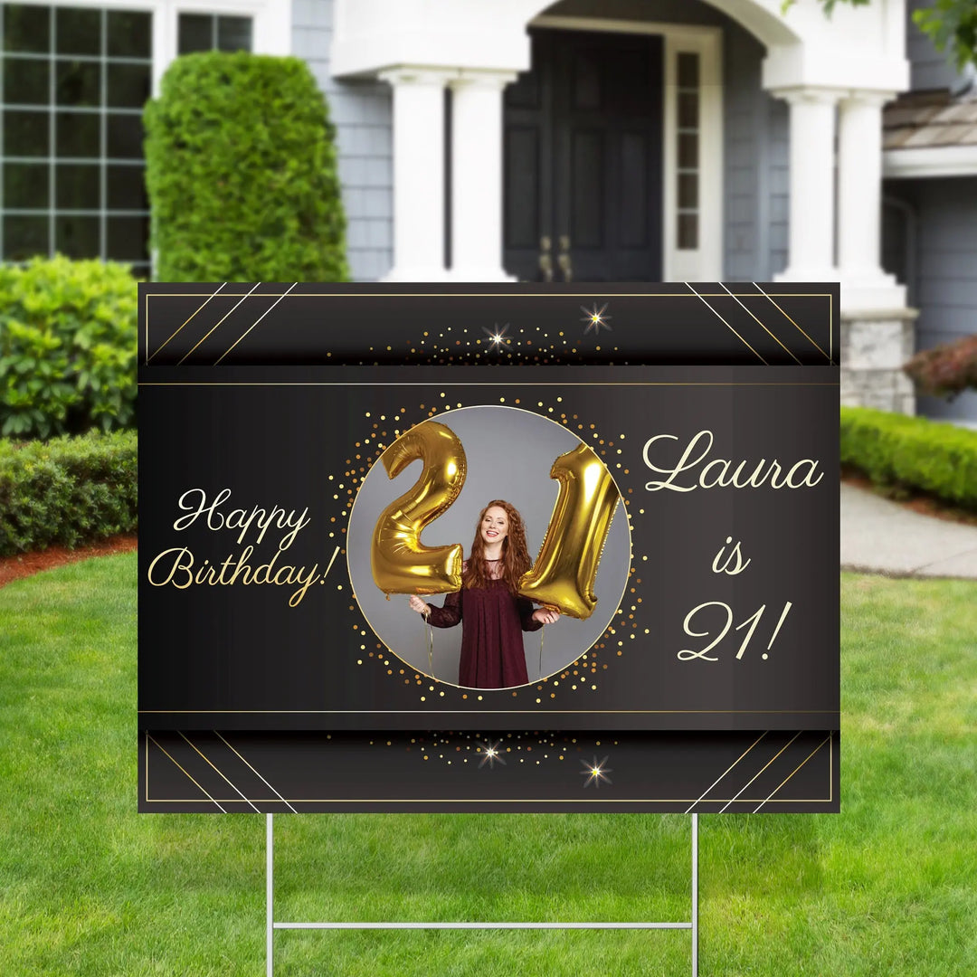 Golden Birthday Yard Signs - iCustomLabel