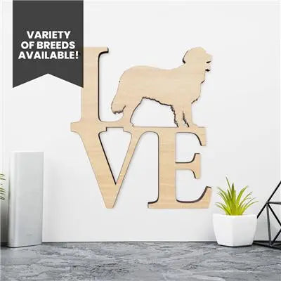 Golden Retriever Dog Wood Love Sign