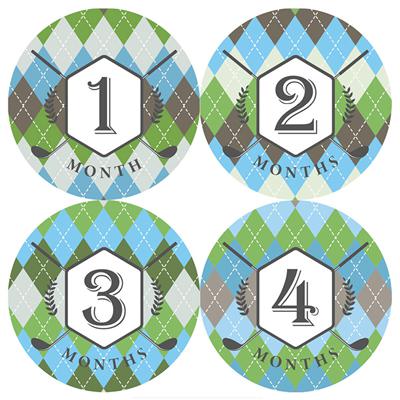 Golf Baby Month Stickers