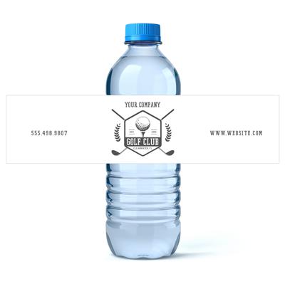 Golf Club White Water Bottle Labels