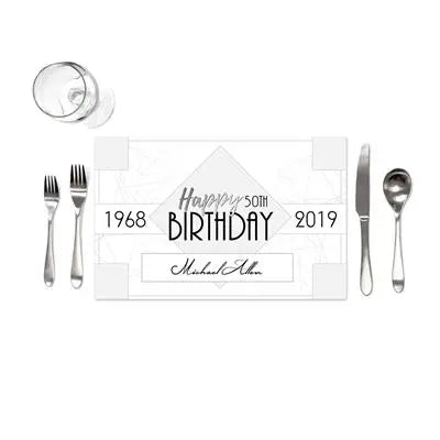 Gray Geo Birthday Placemats