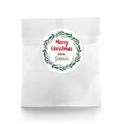 Green Wreath Christmas Gift Sticker