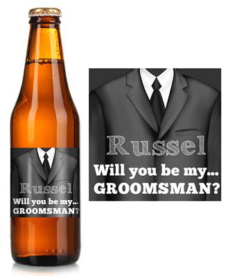 Groomsman Tux Beer Label