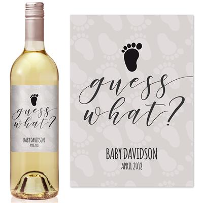 Guess What Pregnancy Wine Label