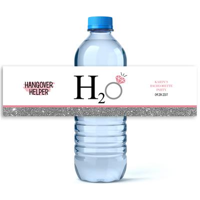 H2O Hangover Water Bottle Labels