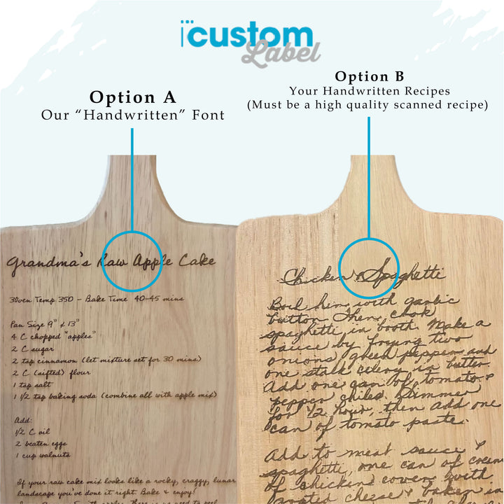Mothers Day Gift Recipe Handle Cutting Board