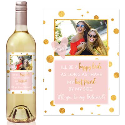 Happy Bride Bridesmaid Wine Label
