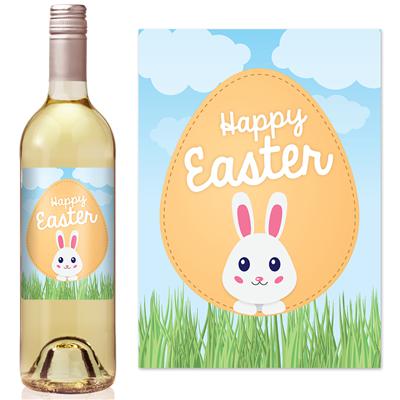 Happy Easter Bunny Wine Label
