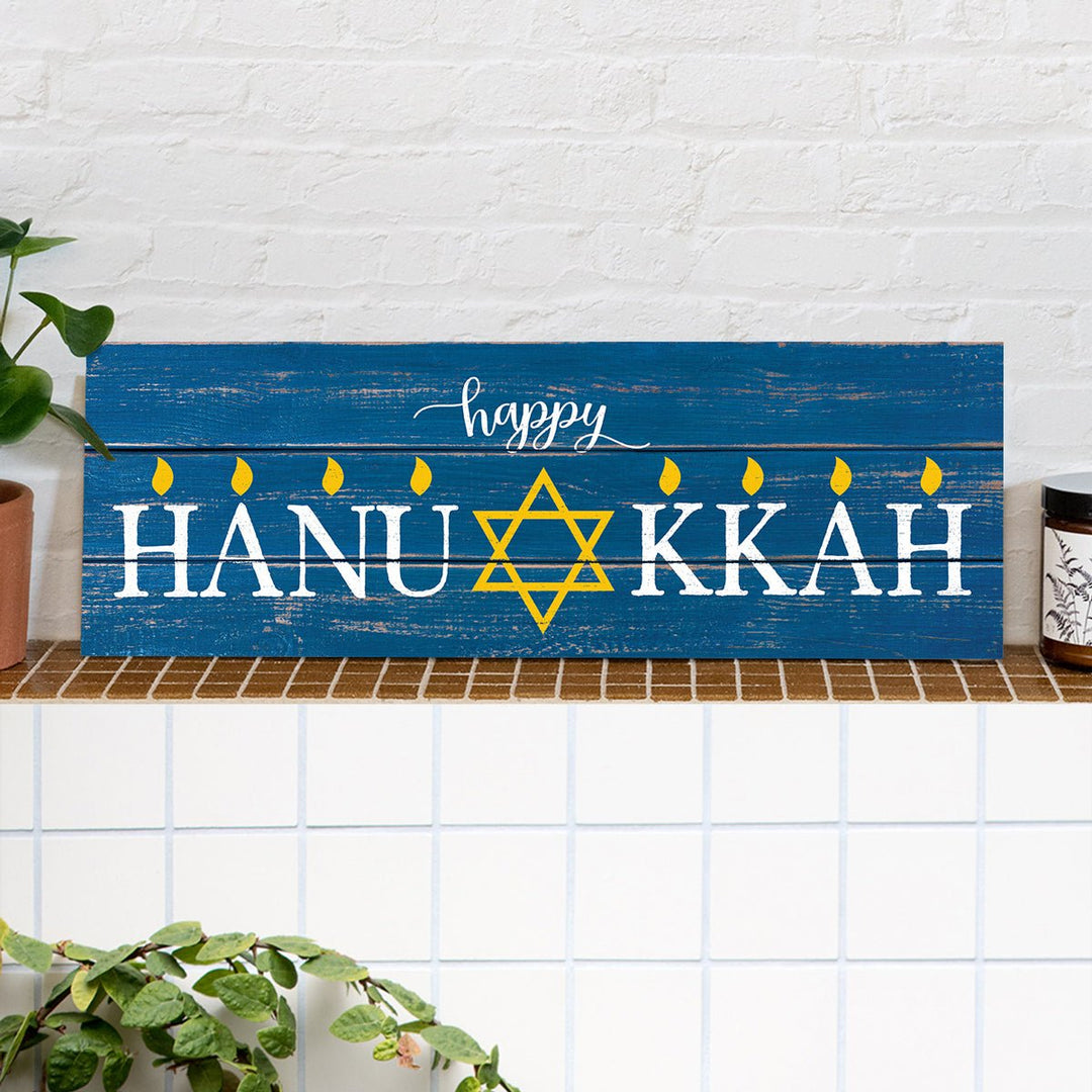 Happy Hanukkah Wood Sign