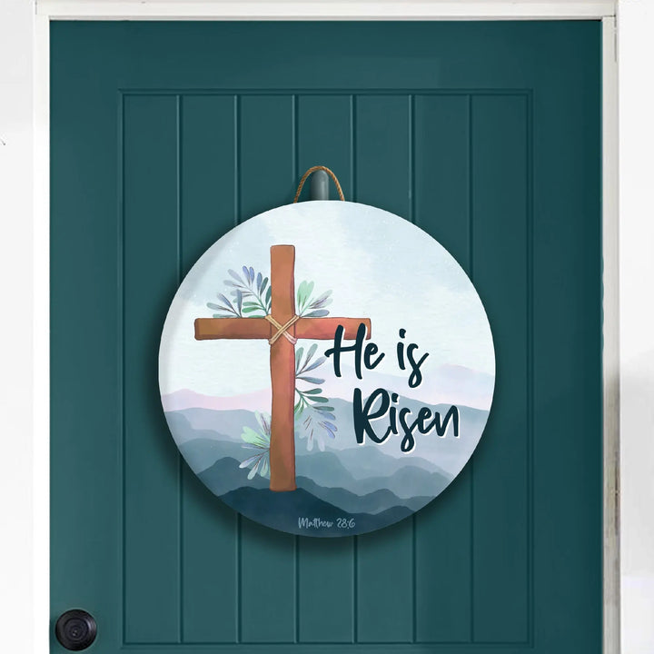 He Is Risen Welcome Easter Sign - iCustomLabel