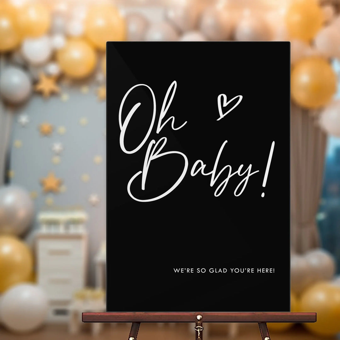 Heart Oh Baby Shower Sign iCustomLabel