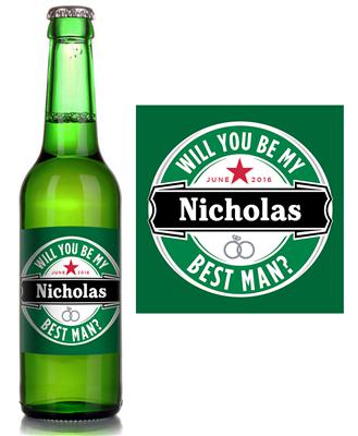 Heinenken Best Man Beer Label