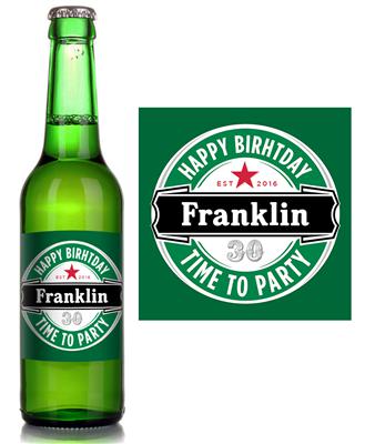 Heinenken Birthday Beer Label
