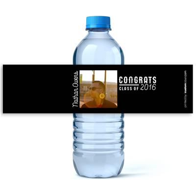 Hipster Graduation Water Bottle Labels