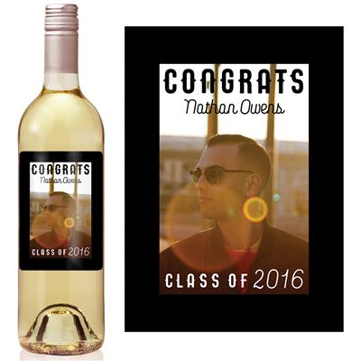 Hipster Graduation Wine Label