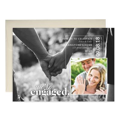 Holding Hands Engagement Invitations