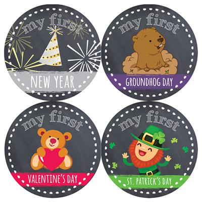 Holiday Firsts Baby Month Stickers